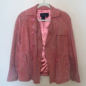 Designer Jerry Lewis Women’s Button Jacket - Pink Suede Leather